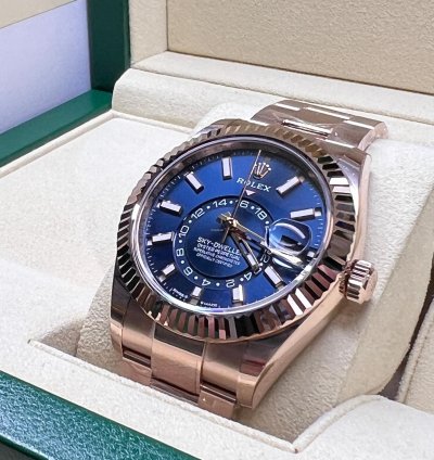 Rolex Sky-dweller Blue Dial Full Rose Gold