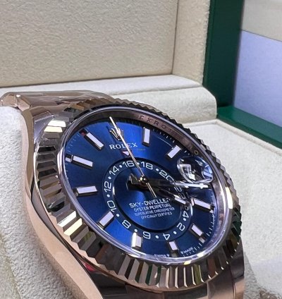 Rolex Sky-dweller Blue Dial Full Rose Gold