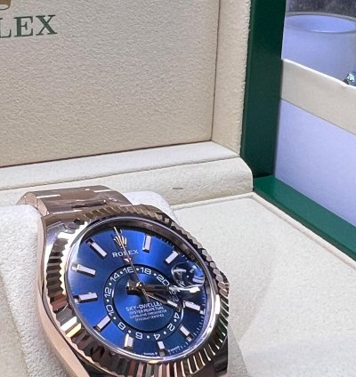 Rolex Sky-dweller Blue Dial Full Rose Gold