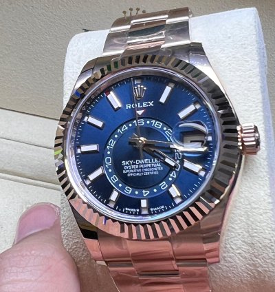 Rolex Sky-dweller Blue Dial Full Rose Gold