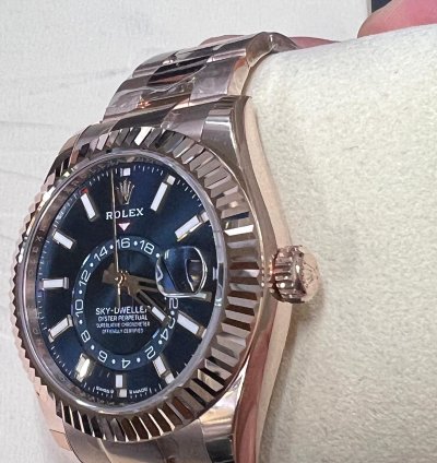 Rolex Sky-dweller Blue Dial Full Rose Gold