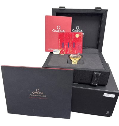 Omega Speedmaster 2023 Papers Omega Speedmaster Green Moonshine 18k 310 60 42 50 10 001 Box