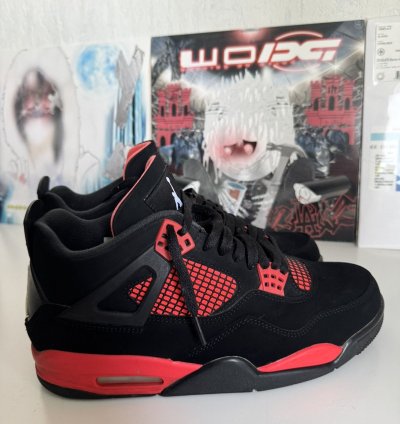 Air Jordan 4 Retro Red Thunder Sneakers Nike 11 Size