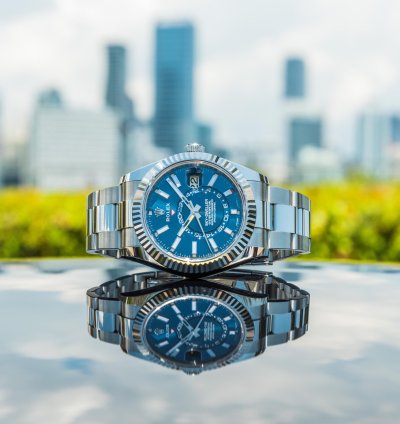 Rolex Sky-dweller Blue Dial On Oyster Bracelet