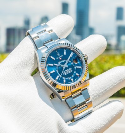 Rolex Sky-dweller Blue Dial On Oyster Bracelet
