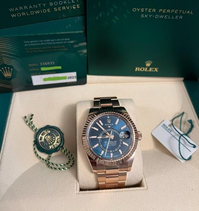 Rolex Sky-dweller Blue Dial Rose Gold Bracelet 336935 Unworn 2023 New Release