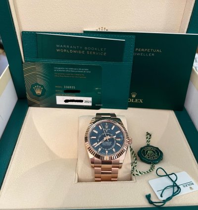 Rolex Sky-dweller Blue Dial Rose Gold Bracelet 336935 Unworn 2023 New Release