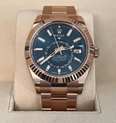 Rolex Sky-dweller Blue Dial Rose Gold Bracelet 336935 Unworn 2023 New Release