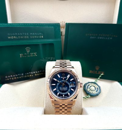 Rolex Sky-dweller Blue Dial Rose Gold Jubilee Bracelet 336935 Unworn 2025
