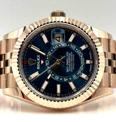 Rolex Sky-dweller Blue Dial Rose Gold Jubilee Bracelet 336935 Unworn 2025