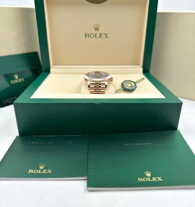 Rolex Sky-dweller Blue Dial Rose Gold Jubilee Bracelet 336935 Unworn 2025