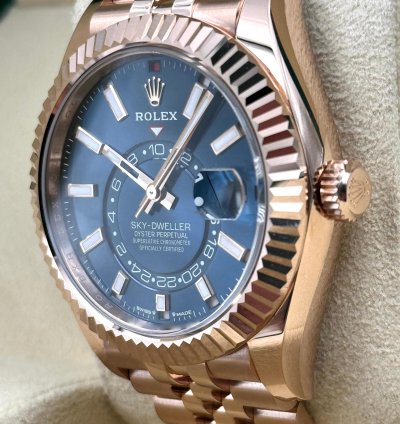 Rolex Sky-dweller Blue Dial Rose Gold Jubilee Bracelet 336935 Unworn 2025