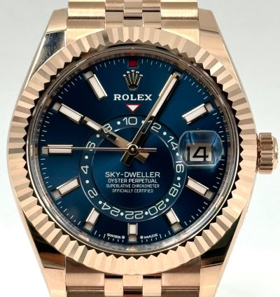 Rolex Sky-dweller Blue Dial Rose Gold Jubilee Bracelet 336935 Unworn 2025