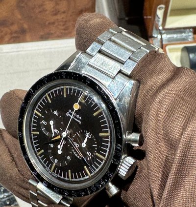 Omega Speedmaster 2998-1 Mark 1 1960 Lollipop Base 1000 Bezel Tropical Dial 7077 Bracelet Top