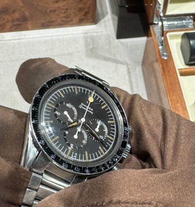 Omega Speedmaster 2998-1 Mark 1 1960 Lollipop Base 1000 Bezel Tropical Dial 7077 Bracelet Top