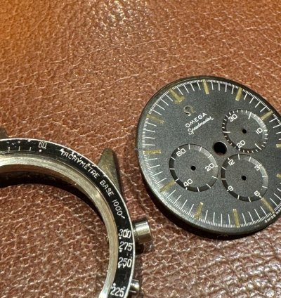 Omega Speedmaster 2998-1 Mark 1 1960 Lollipop Base 1000 Bezel Tropical Dial 7077 Bracelet Top