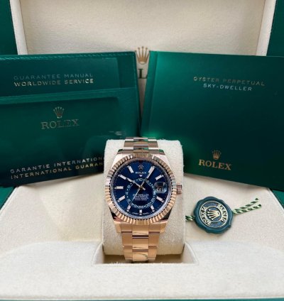 Rolex Sky-dweller Blue Dial Rose Gold Oyster Bracelet 336935 Unworn 2024