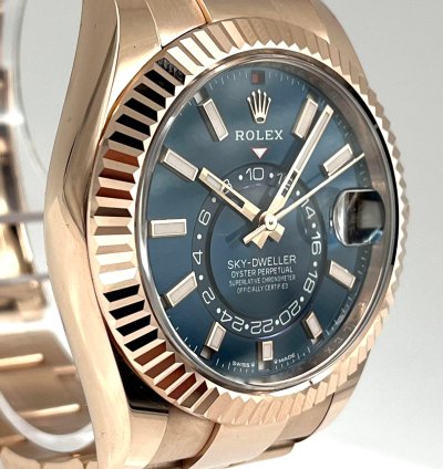 Rolex Sky-dweller Blue Dial Rose Gold Oyster Bracelet 336935 Unworn 2024