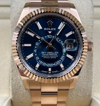 Rolex Sky-dweller Blue Dial Rose Gold Oyster Bracelet 336935 Unworn 2024