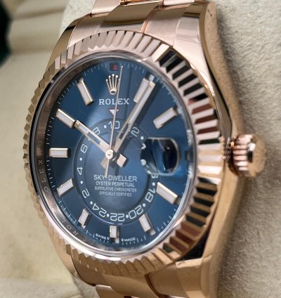 Rolex Sky-dweller Blue Dial Rose Gold Oyster Bracelet 336935 Unworn 2024