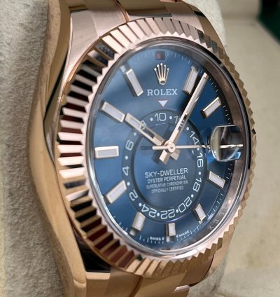 Rolex Sky-dweller Blue Dial Rose Gold Oyster Bracelet 336935 Unworn 2024