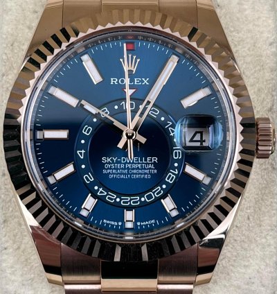 Rolex Sky-dweller Blue Dial Rose Gold Oyster Bracelet 336935 Unworn 2024