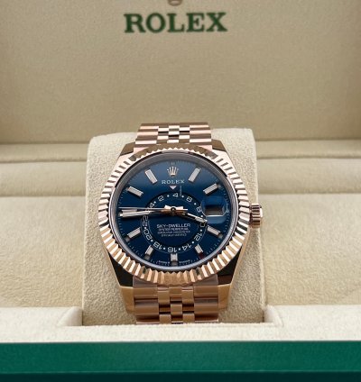 Rolex Sky-dweller Blue Green Dial Jubilee Bracelet