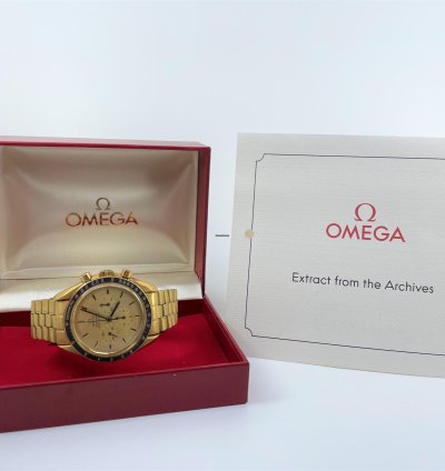 Omega Speedmaster 345 0802 Speedmaster Apollo Xi 18k Yellow Gold Chronograph box Archive