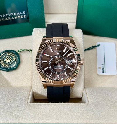 Rolex Sky-dweller Everose Gold Chocolate Dial 2024