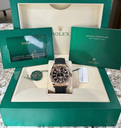 Rolex Sky-dweller Everose Gold Chocolate Dial 2024