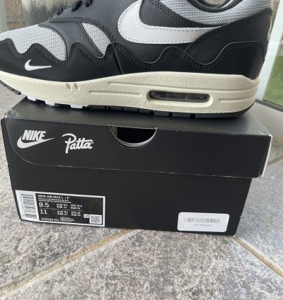 Air Max 1 Patta Waves Black Metallic Size 9 5
