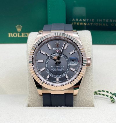 Rolex Sky-dweller Everose Gold Oysterflex Grey 2025
