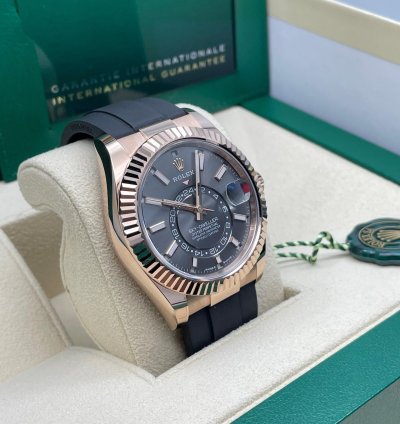 Rolex Sky-dweller Everose Gold Oysterflex Grey 2025