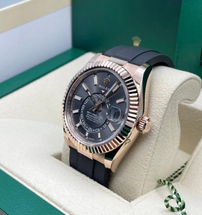 Rolex Sky-dweller Everose Gold Oysterflex Grey 2025