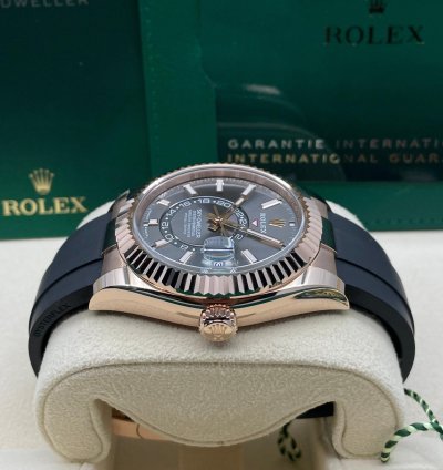 Rolex Sky-dweller Everose Gold Oysterflex Grey 2025