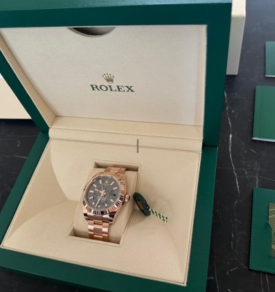 Rolex Sky-dweller Everose Gold Slate Dial