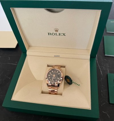 Rolex Sky-dweller Everose Gold Slate Dial