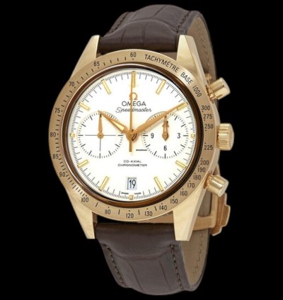 Omega Speedmaster 57 Co-axial 18k White Dial