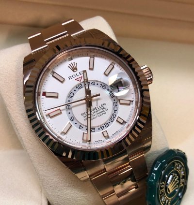 Rolex Sky-dweller In Everose Gold With White Dial - 326935