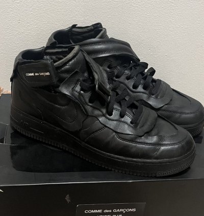Comme Des Garcons Air Force 1 Mid Black Sail