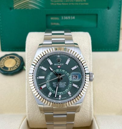 Rolex Sky-dweller In Stock 2024 Sky-dweller Green Dial 336934 Oyster Bracelet