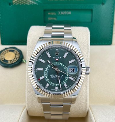 Rolex Sky-dweller In Stock 2024 Sky-dweller Green Dial 336934 Oyster Bracelet