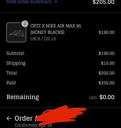 Corteiz Crtz Nike Air Max Honey Blacks - Size 10
