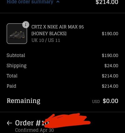 Corteiz Crtz Nike Air Max Honey Blacks - Size 11