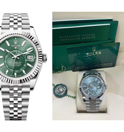 Rolex Sky-dweller Mint Green Index Dial - Jubilee Bracelet 336934