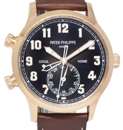 Patek Philippe 5524 Complications 18k Rose Gold Pilots Watch 23 5524r