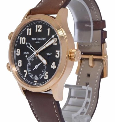Patek Philippe 5524 Complications 18k Rose Gold Pilots Watch 23 5524r