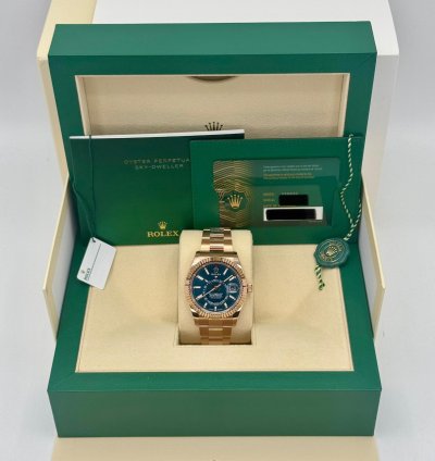 Rolex Sky-dweller New 2024 Rolex Sky-dweller 42mm 336935 Rose Gold Oyster Blue Dial