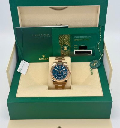Rolex Sky-dweller New 2024 Rolex Sky-dweller 42mm 336935 Rose Gold Oyster Blue Dial