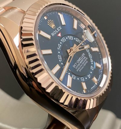 Rolex Sky-dweller New 2024 Unworn Sky-dweller Everose Gold Blue-green Dial Oyster 336935 Complete Set
